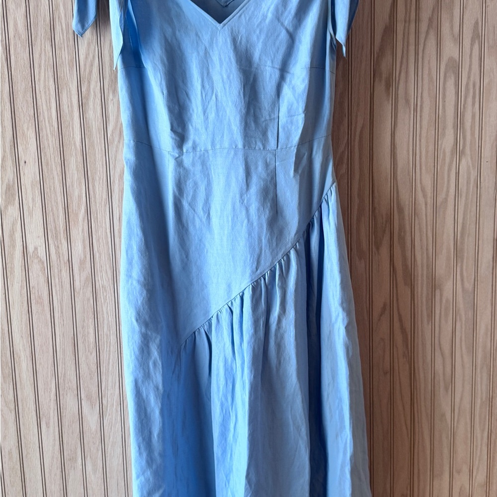 Rejina Pyo Blue V-Neck Sleeveless Midi Dress
